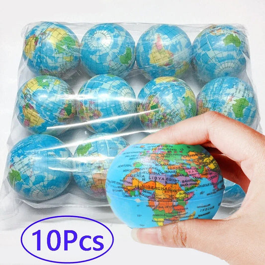 Earth Globe Squeeze Toys Funny Stress Relief PU Foam Squeeze Ball Hand Wrist Exercise Sponge Toys For Kids Adults Child Creative Gifts - Premium stress ball from Lizard Vigilante - Just $9.99! Shop now at Lizard Vigilante