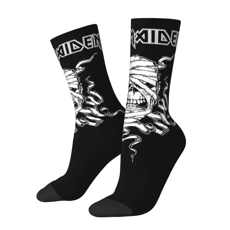 Iron Maiden Pop Roll Men's Crew Socks – Unisex 3D Printed Fashion Dress Socks for Rock & Roll Rebels - Premium socks from Lizard Vigilante - Just $16.88! Shop now at Lizard Vigilante