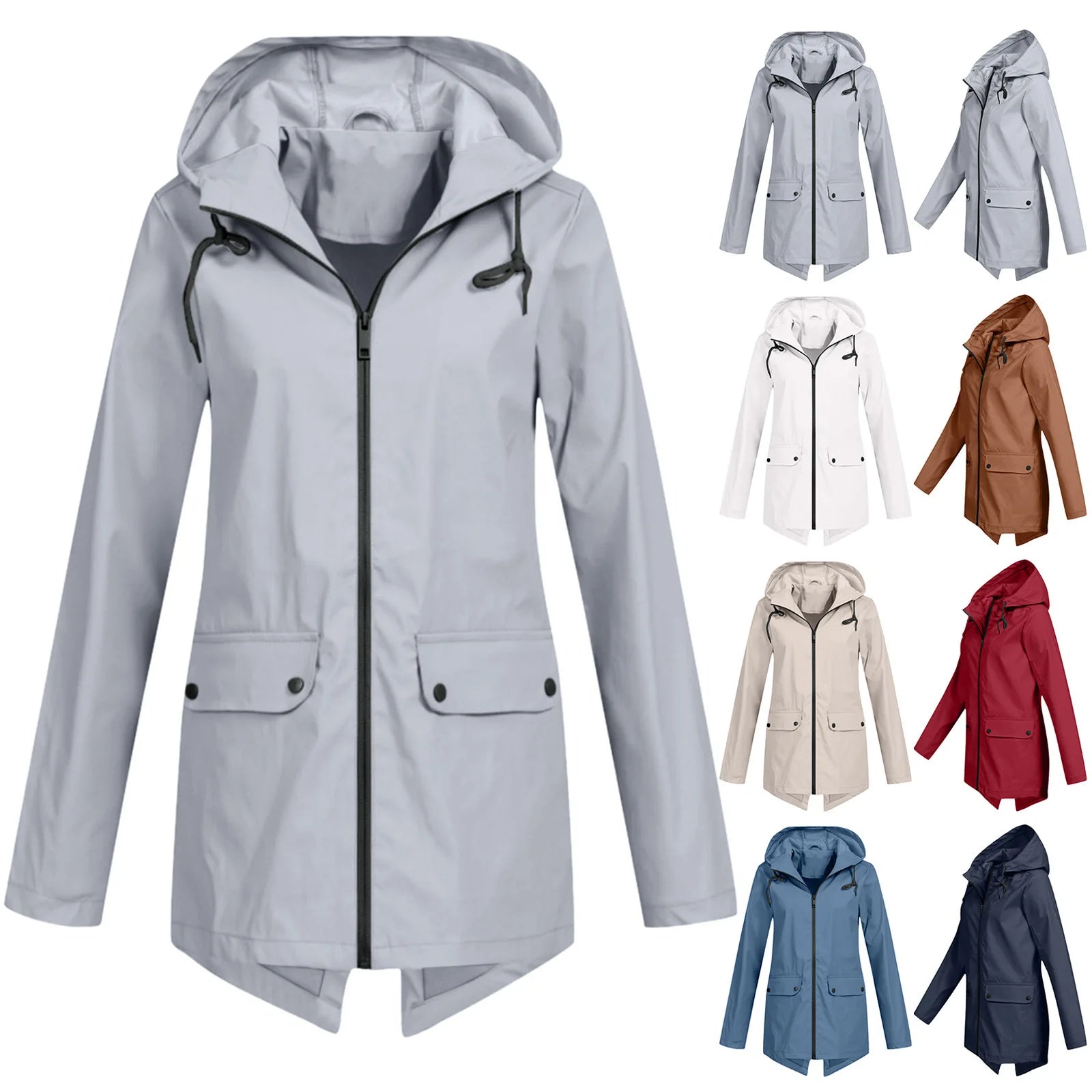 Camping Rain Jacket Women Waterproof Zipper Rain Jacket Color Ladies Outdoor Mountaineering Hunting Raincoats Plus Size S-3XL - Premium  from Lizard Vigilante - Just $23.99! Shop now at Lizard Vigilante