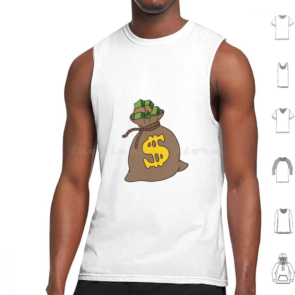 Money Bag Tank Top – 100% Cotton Rich Hustle Style with Bold Cash-Inspired Graphics for Trendsetting Men - Premium  from Lizard Vigilante - Just $28.88! Shop now at Lizard Vigilante