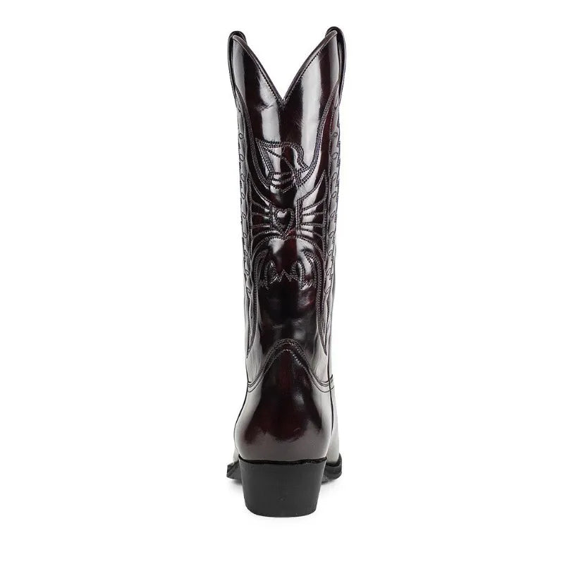 Retro Chic: Mid-Calf Western Boots with Side Zipper - Premium boots from Lizard Vigilante - Just $72.99! Shop now at Lizard Vigilante