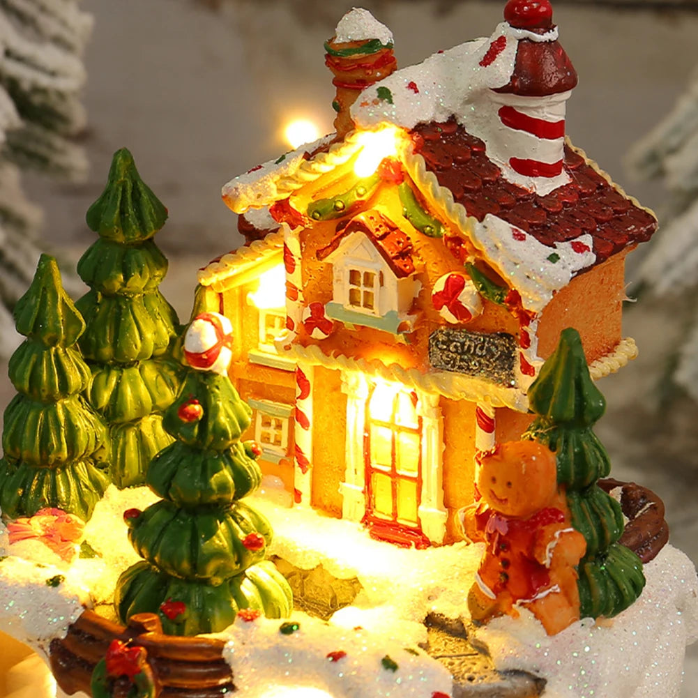 Christmas Music Box Illuminated Music Resin House Ornament Rotating Winter Scene 6.3inch Home Tabletop Decoration Gift for Kids - Premium  from Lizard Vigilante - Just $42.99! Shop now at Lizard Vigilante