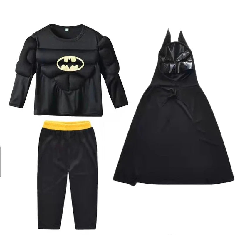 Spider Hero Deluxe Muscle Cosplay Suit — Kids Superhero Costume Set With Cape, Mask, and Built-In Power Look