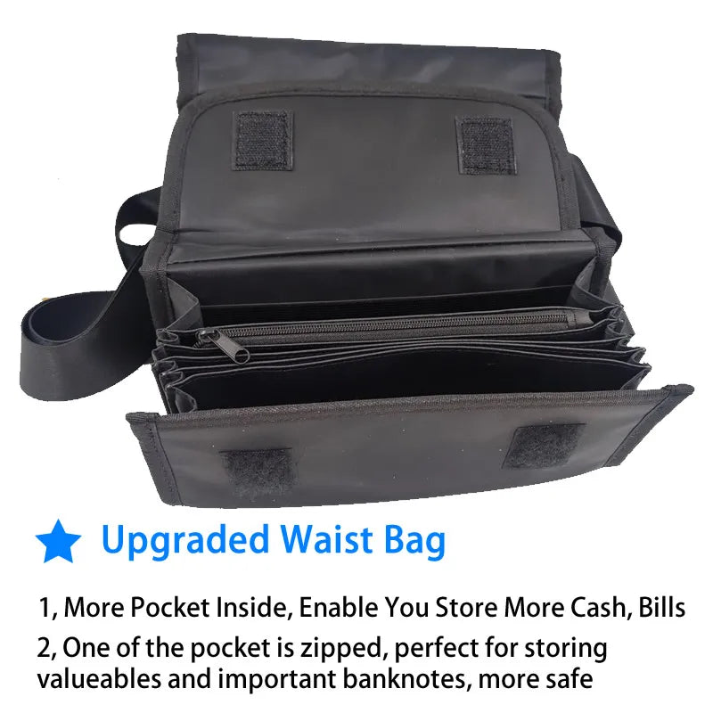 Multi Pocket Waiter’s Waist Wallet with Coin Dispenser and 8 Slots