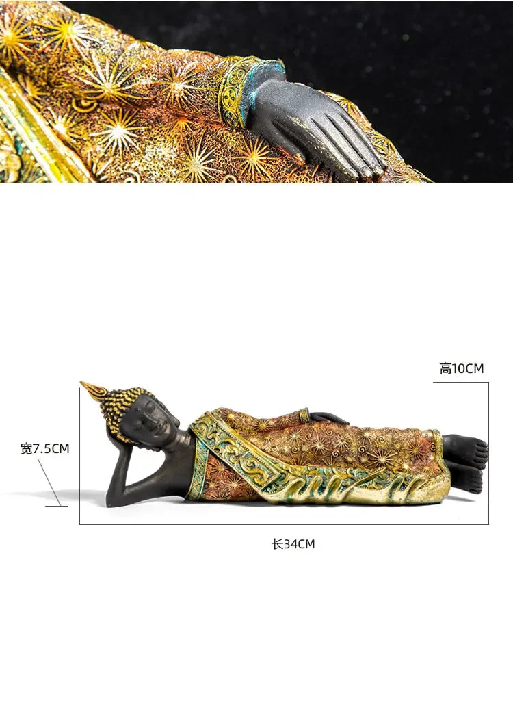 Large Buddha Statue Thailand Buda Buddha Sculpture Green Resin Handmade Buddhism Hindu Fengshui Figurine Meditation Home Decor