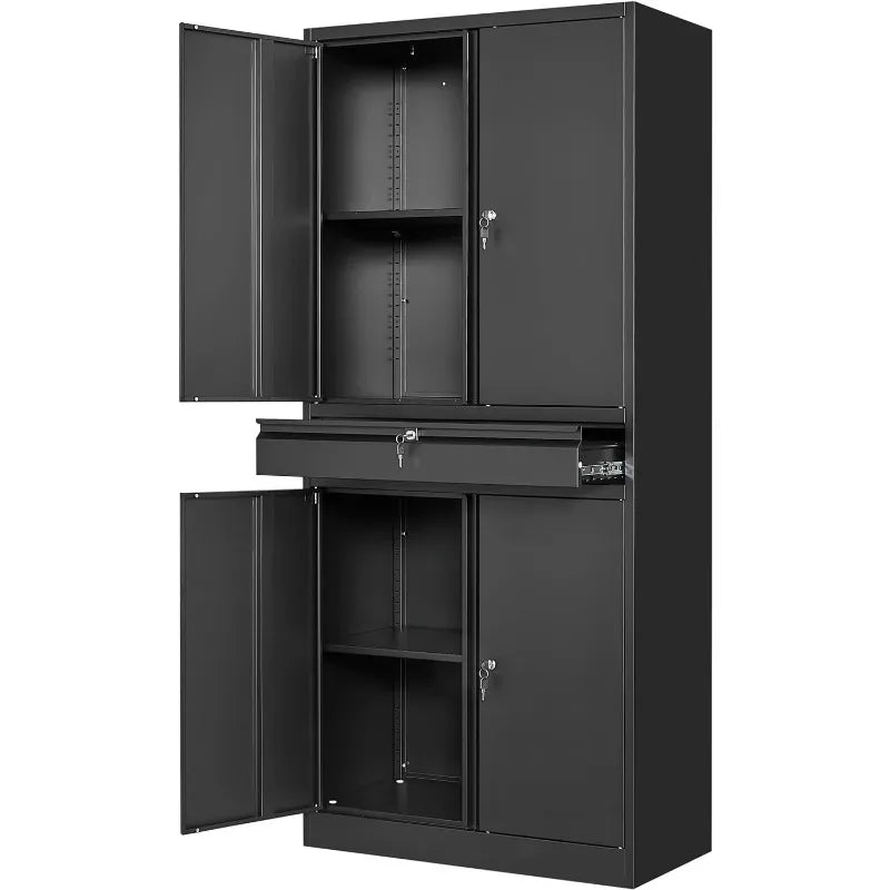 Metal Garage Storage Cabinet with Locking Doors and Adjustable Shelves, Tool Storage Cabinet with 1 Drawer - 71" Steel Locking - Premium cabinet from Lizard Vigilante - Just $269.99! Shop now at Lizard Vigilante