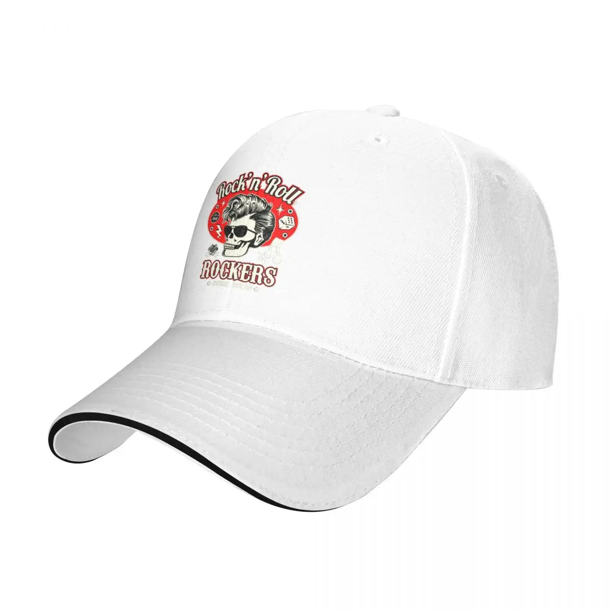 Rockabilly Rock Baseball Cap Roll Skull Outdoor Gym Sunscreen Trucker Hat Summer Stylish Custom Logo Men Adult Baseball Caps - Lizard Vigilante