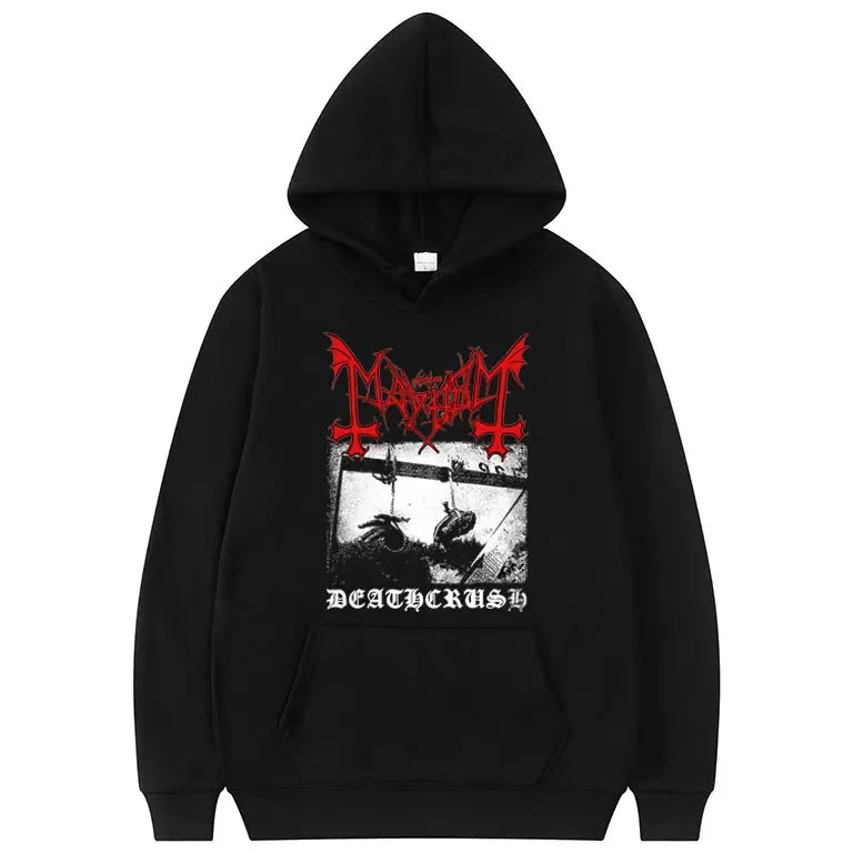 Rapper Mayhem Deathrush Hoodie – Men's Street Hip Hop Pullover, Casual Long Sleeve Sweatshirt for the Bold & Unstoppable - Premium hoodie from Lizard Vigilante - Just $46.66! Shop now at Lizard Vigilante