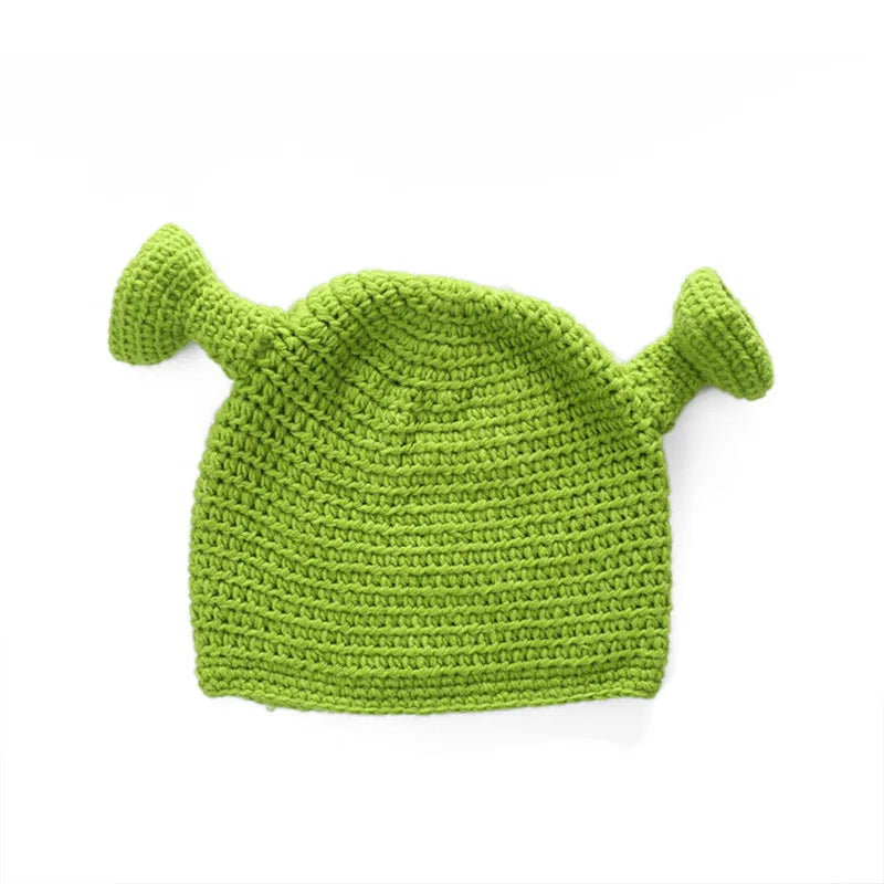 Monster Shrek Wool Hat – Handmade Green Party Beanie, Funny Knitted Cap for Men & Women, Perfect for Winter - Premium unisex beanie from Lizard Vigilante - Just $18.99! Shop now at Lizard Vigilante