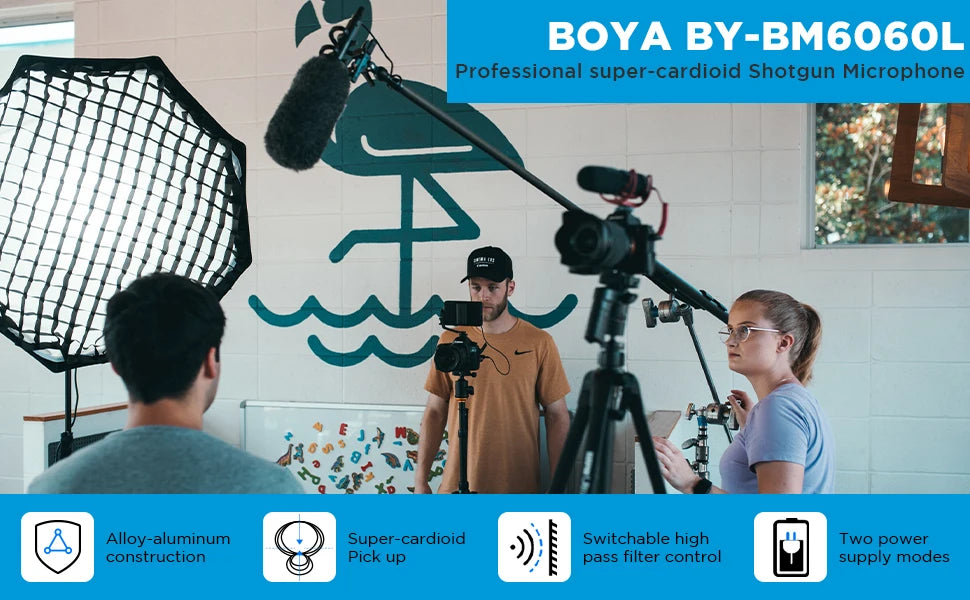 BOYA BY-BM6060L "Bulletproof Broadcast" Shotgun Mic — Precision Sound for Filmmakers, Rebels & Audio Assassins