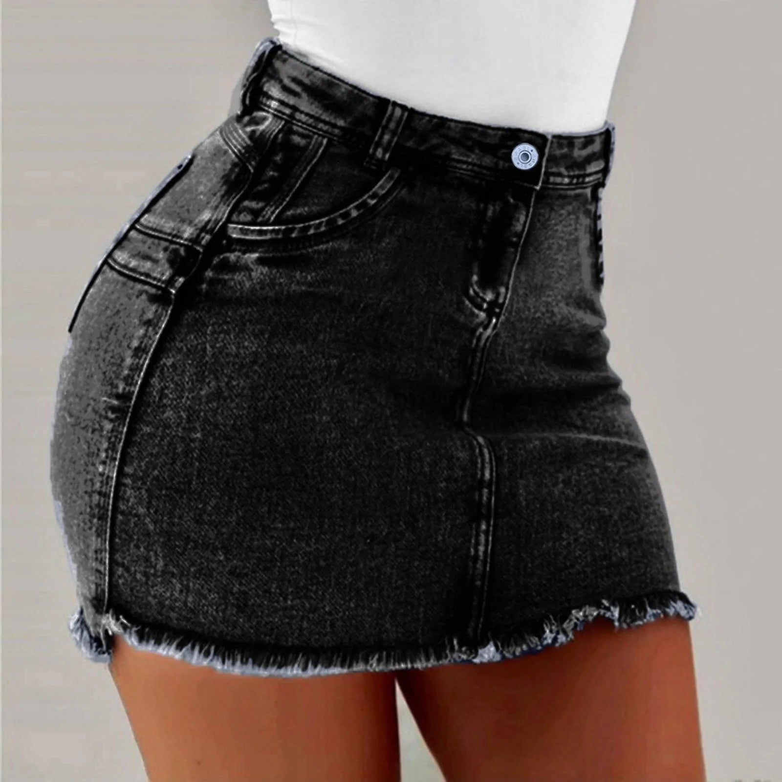 Sexy Denim Mini Skirt - A Stylish and Edgy Addition - Premium mini skirt from Lizard Vigilante - Just $14.99! Shop now at Lizard Vigilante