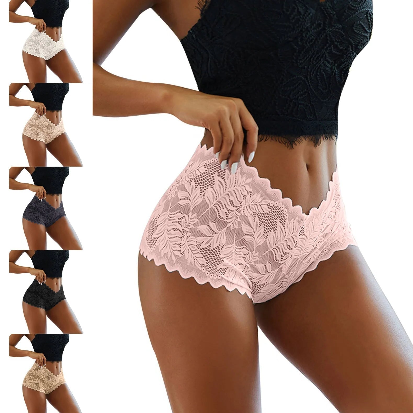 Sexy Lace High Waist Bikini Thong Panties – Soft & Stretchy Women’s Underwear Pack, Comfortable & Elegant - Premium panties from Lizard Vigilante - Just $2.99! Shop now at Lizard Vigilante