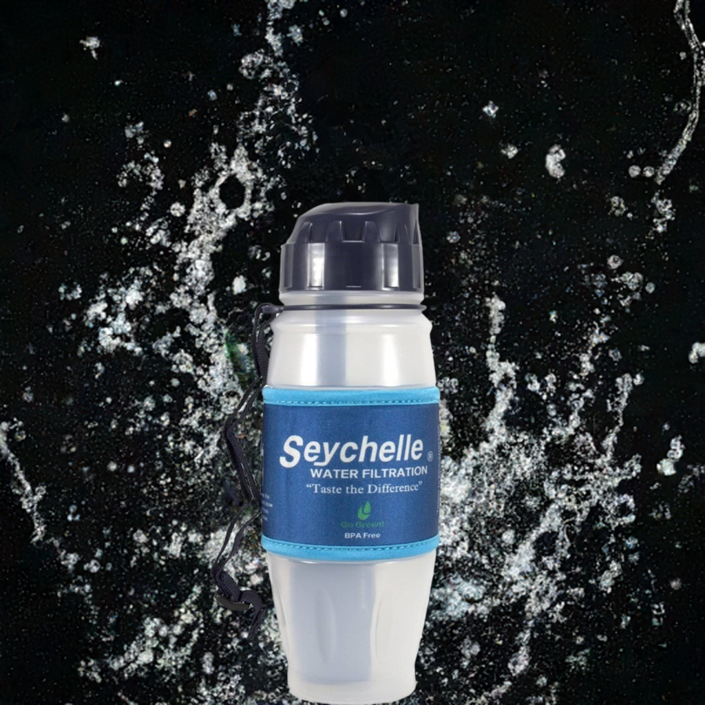 Seychelle 28oz Water Filter Bottle | 100-Gallon Purification Filter - While Supplies Last