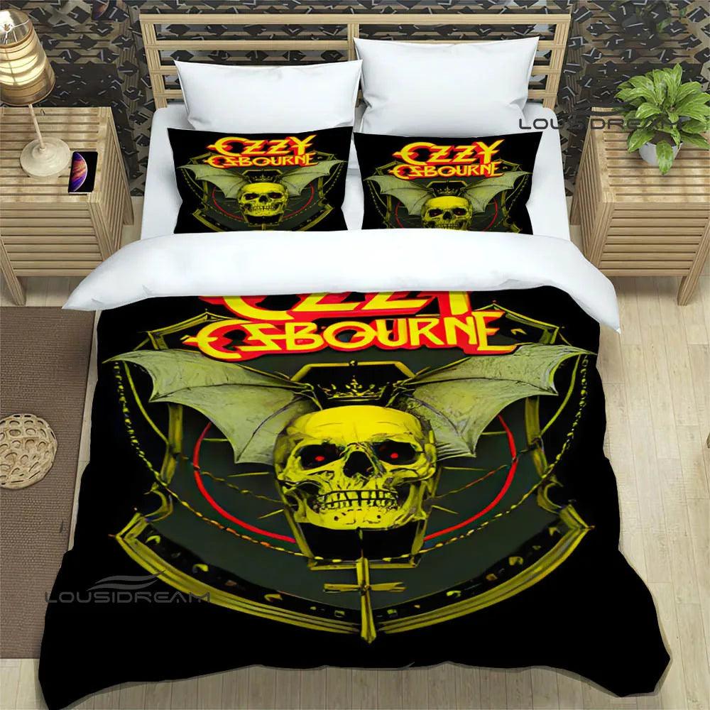 Dive into Ozzy's Dreamworld: A Retro Bedding Symphony for Headbanging Sleep - Premium bedding from Lizard Vigilante - Just $57.99! Shop now at Lizard Vigilante