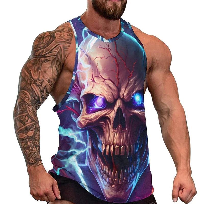 Fashion Skull 3D Print Men's Tank Top – Casual Hip Hop Graphic Tee | Streetwear Fitness Summer Sleeveless Shirt - Premium Tank Top from Lizard Vigilante - Just $23.99! Shop now at Lizard Vigilante