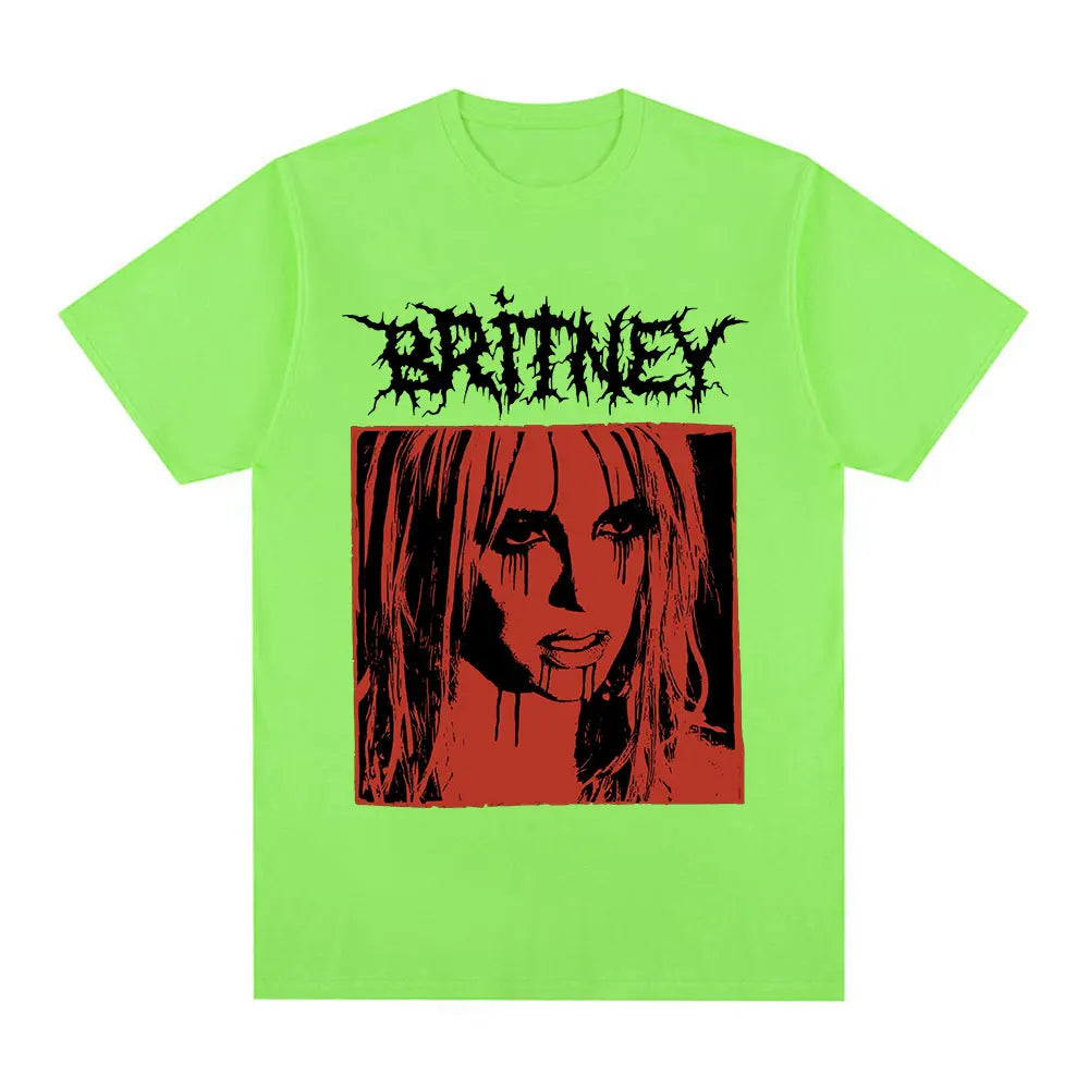 Britney Spears Metal Rock Graphic T-shirt Men Women Fashion Hip Hop T Shirts Harajuku Vintage Short Sleeve Tee Shirt Oversized - Lizard Vigilante