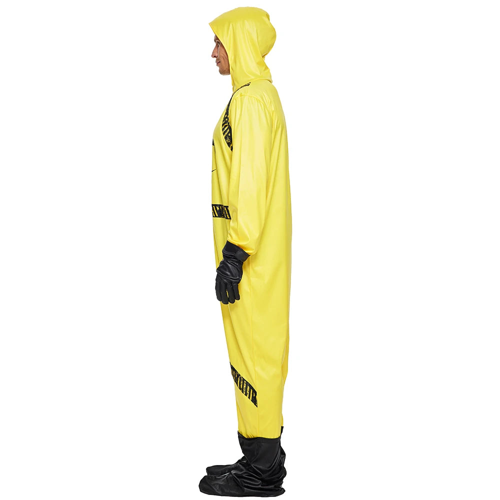 Family Halloween Biohazard Staff Uniform Costume Yellow With Latex Mask Adult Child Jumpsuit Carnival Game NPC Role Playing Suit - Premium costume from Lizard Vigilante - Just $44.99! Shop now at Lizard Vigilante