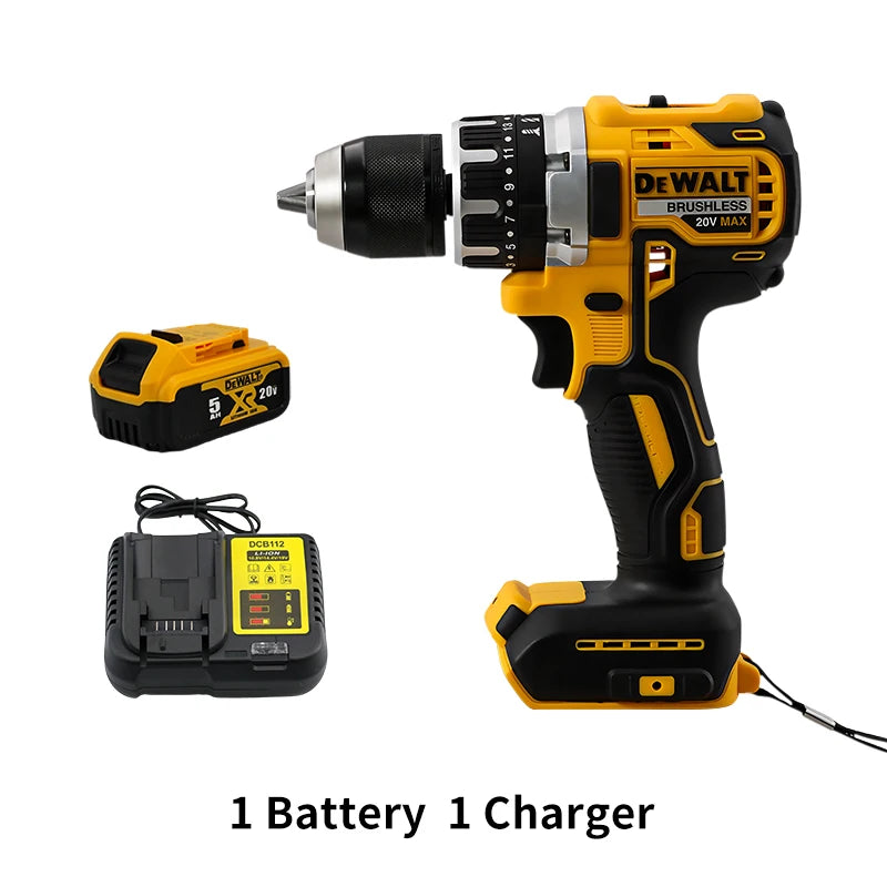 DEWALT 20V Cordless Electric Drill, Brushless Impact Screwdriver with Stepless Speed Control – 13mm, Powerful 70N.m Torque, Rechargeable Power Tool - Premium electric drill from Lizard Vigilante - Just $111.08! Shop now at Lizard Vigilante