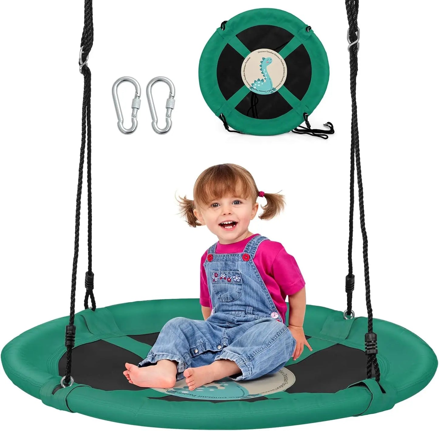 Tree Swing, 40 Inch Saucer Swing for Kids Outdoor, 700 lbs Weight Capacity Round Swing w/ 900D Waterproof Oxford Cloth, Adjustab - Premium  from Lizard Vigilante - Just $63.99! Shop now at Lizard Vigilante