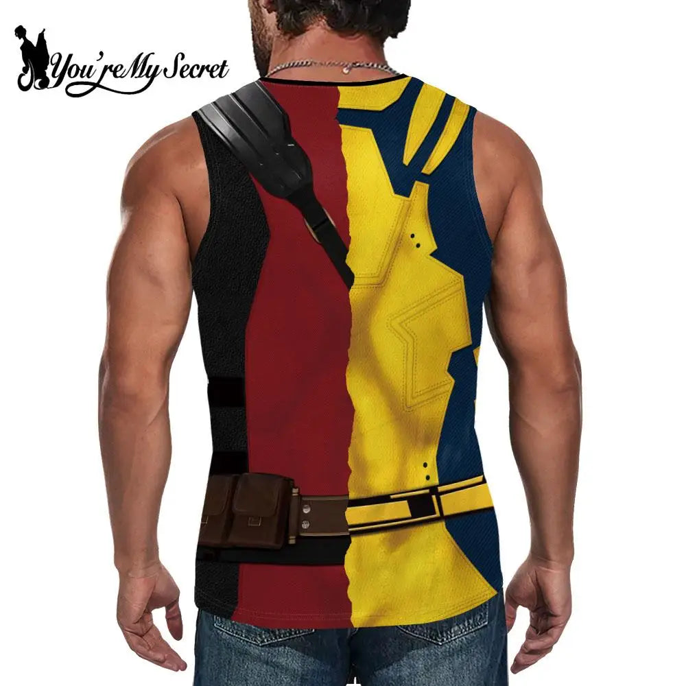 Deadpool Wolverine Cosplay Superhero Printed Vest Comic Compression Workout Bodybuilding Tank Tops - Premium shirt from Lizard Vigilante - Just $23.99! Shop now at Lizard Vigilante