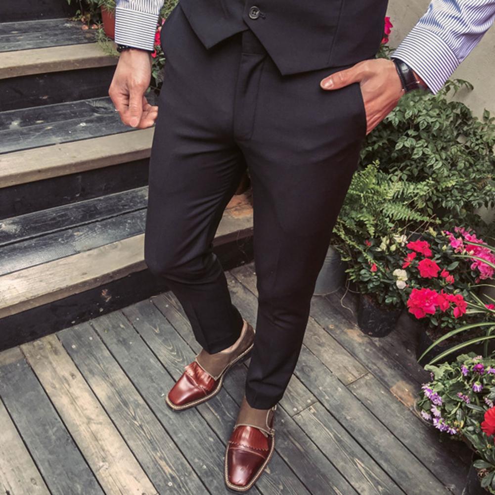 Men Three-piece Suit Men's Formal Business Style Slim Fit Wedding Suit Set with Silky Smooth Anti-wrinkle Fabric Turn-down - Premium  from Lizard Vigilante - Just $23.99! Shop now at Lizard Vigilante