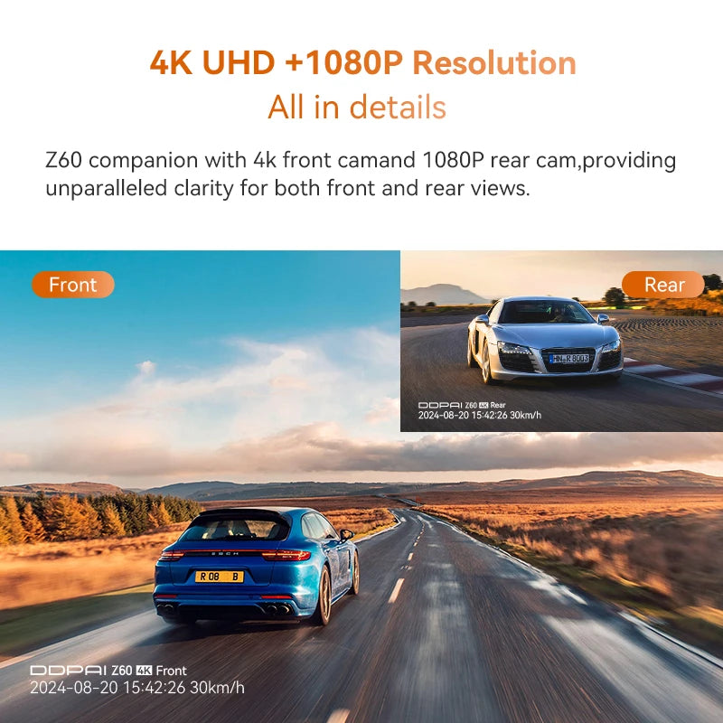 DDPAI Z60 Street Reaper 4K Dashcam — Triple Lens 4K+2K+1080P NightVIS 2.0 Car DVR With GPS, 5GHz WiFi, & 24H Parking Surveillance Fury