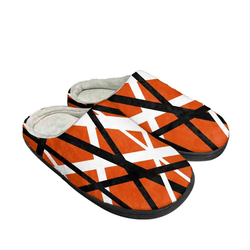 Van EVH 1984 Stripes Halen Unisex Plush Thermal Slippers – High-Quality Cotton Indoor Shoes - Premium slippers from Lizard Vigilante - Just $25.99! Shop now at Lizard Vigilante