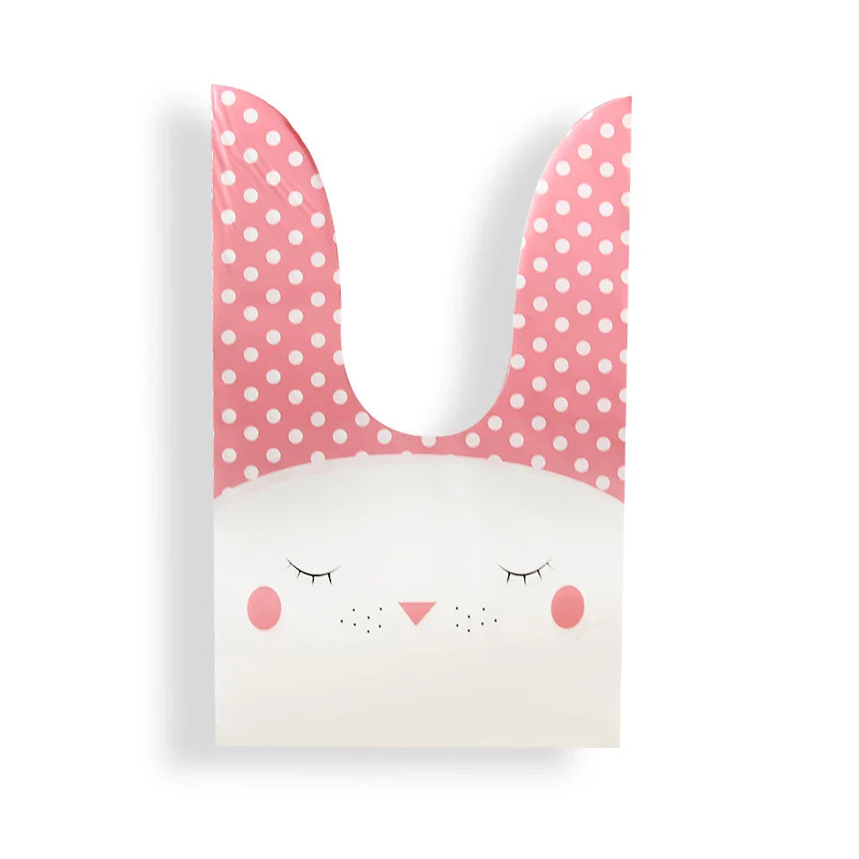 Hot Sale 20 / Batch Cute Rabbit Carrot Ear Biscuit Bag Candy Biscuit Gift Bag Snack Baking Packaging Supplies Easter Decoration