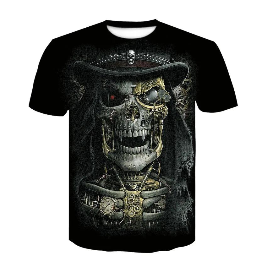 Summer Skull Art Pattern Quick-Dry Men's T-shirt Hip Hop 3D Print Personality Neck Short Sleeve  Fashion Clothes - Premium t-shirt from Lizard Vigilante - Just $22.99! Shop now at Lizard Vigilante