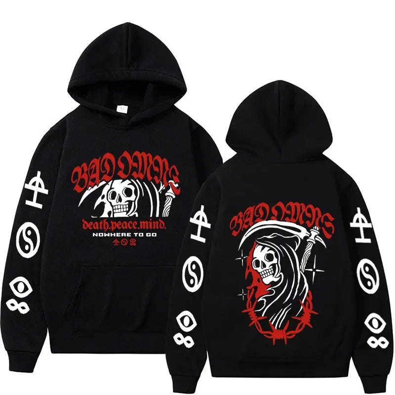 Limited Edition Bad Omens 2023 Rock Band Tour Hoodie | Men's Harajuku Y2K Streetwear | Gothic Fleece Long Sleeve Pullover Sweatshirt - Premium  from Lizard Vigilante - Just $43.88! Shop now at Lizard Vigilante