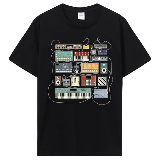 Electronic Musician Synthesizer And Drum Machine Dj Fire Sale T Shirt Men Women Cotton Streetwear - Lizard Vigilante