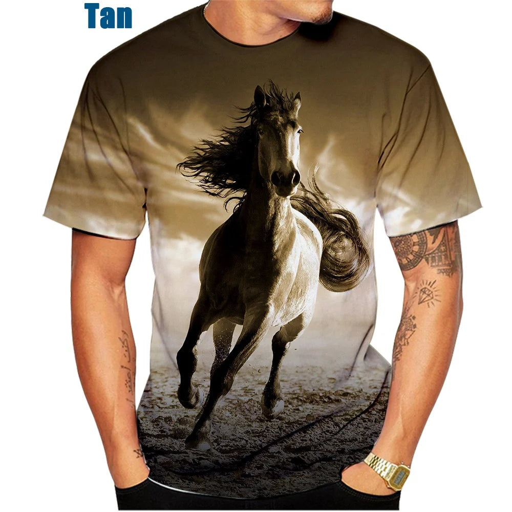 New Fashion 3D Printed Animal Horse T-Shirt for Men and Women – Creative Casual Tee, Lightweight & Quick-Dry - Premium T-Shirts from Lizard Vigilante - Just $22.99! Shop now at Lizard Vigilante