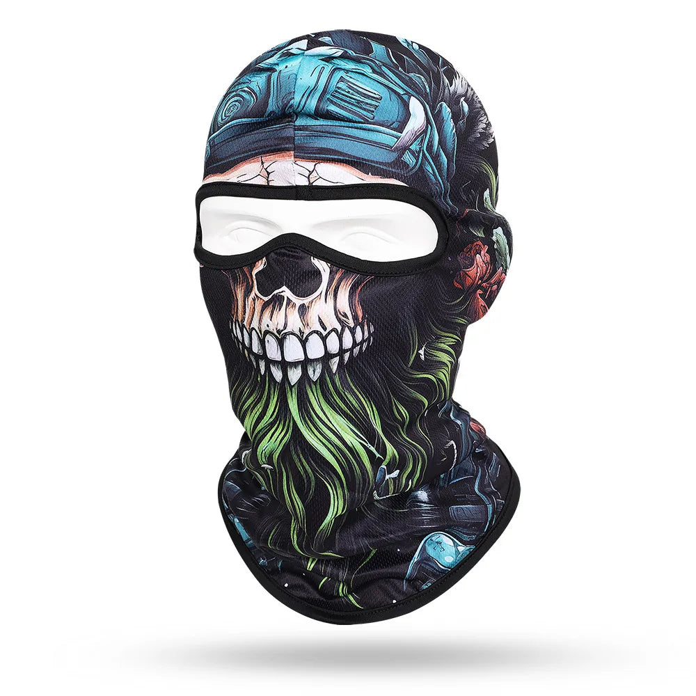 Motorcycle Balaclava Beard Print - Full Face Skull Mask for Bikers and Outdoor Enthusiasts - Premium balaclava from Lizard Vigilante - Just $14.88! Shop now at Lizard Vigilante