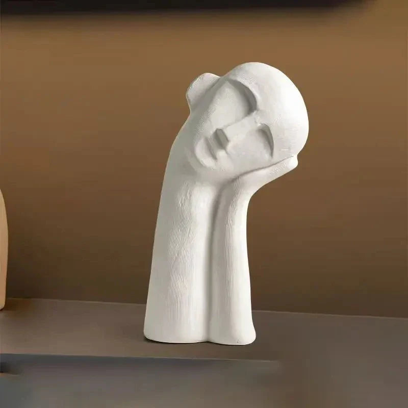 Scandinavian Abstract Contemplation Thinker Portrait Sculpture Decorative Art High End Light Luxury Home Soft Decoration