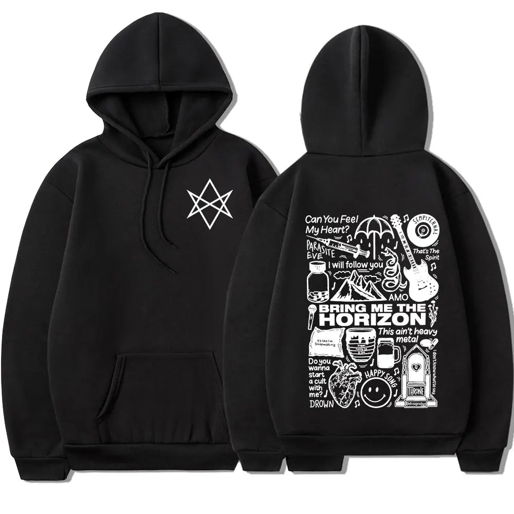 Bring Me The Horizon BMTH Heavy Metal Rock Hoodies – Vintage Streetwear Sweatshirts for Men and Women - Premium hoodies from Lizard Vigilante - Just $42.88! Shop now at Lizard Vigilante