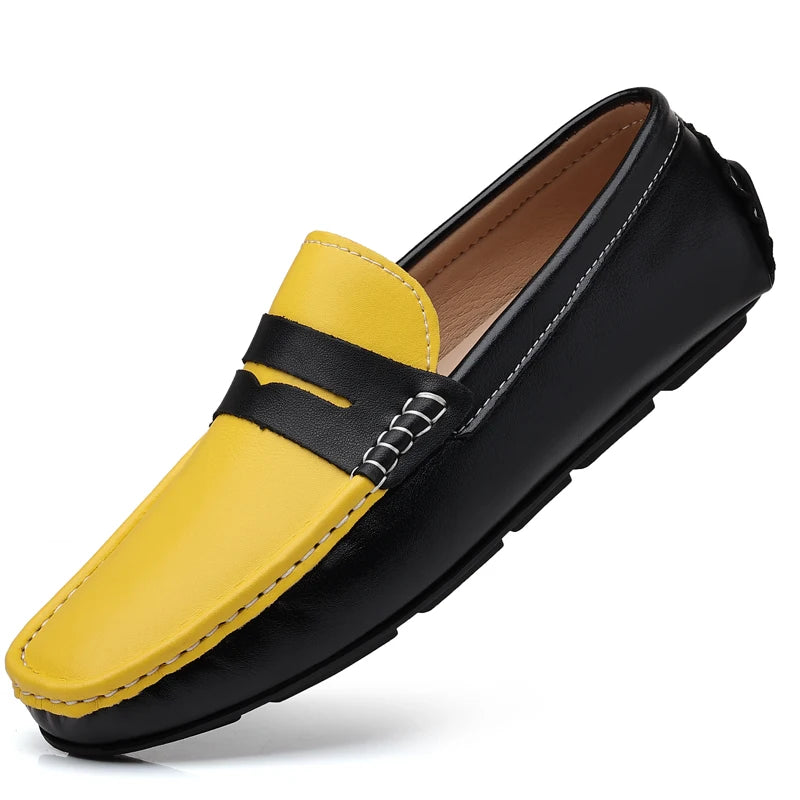 Men’s Italian Genuine Leather Loafers – Luxury Breathable Slip-On Moccasins, Casual & Formal Comfortable Driving Shoes - Premium loaferr from Lizard Vigilante - Just $36.99! Shop now at Lizard Vigilante