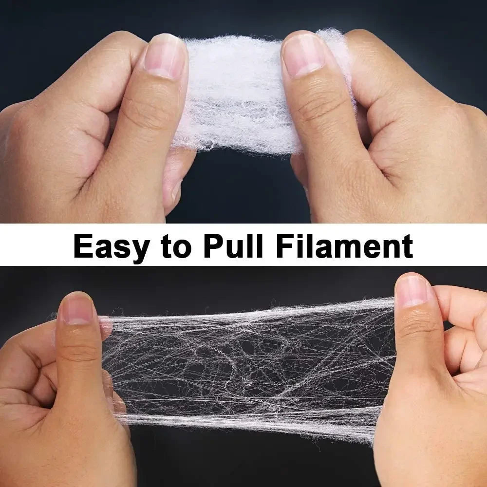 Halloween Decorations Artificial Spider Web Stretchy Cobweb Scary Party Halloween Decoration for Bar Haunted House Scene Props