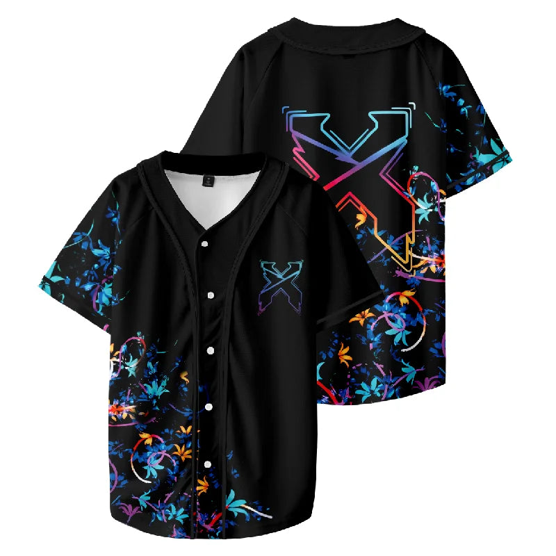 Excision Floral Baseball Jersey – Custom EDM Print Baseball Uniform for Men, Harajuku-Inspired, Breathable Casual Summer Wear - Premium jersey from Lizard Vigilante - Just $24.99! Shop now at Lizard Vigilante