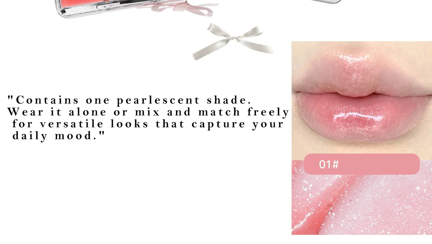 FLORTTE 10-Color Lip Palette Lip Gloss and Lipstick Glossy Moisturizing Pigmented Multifunctional Easy to Apply