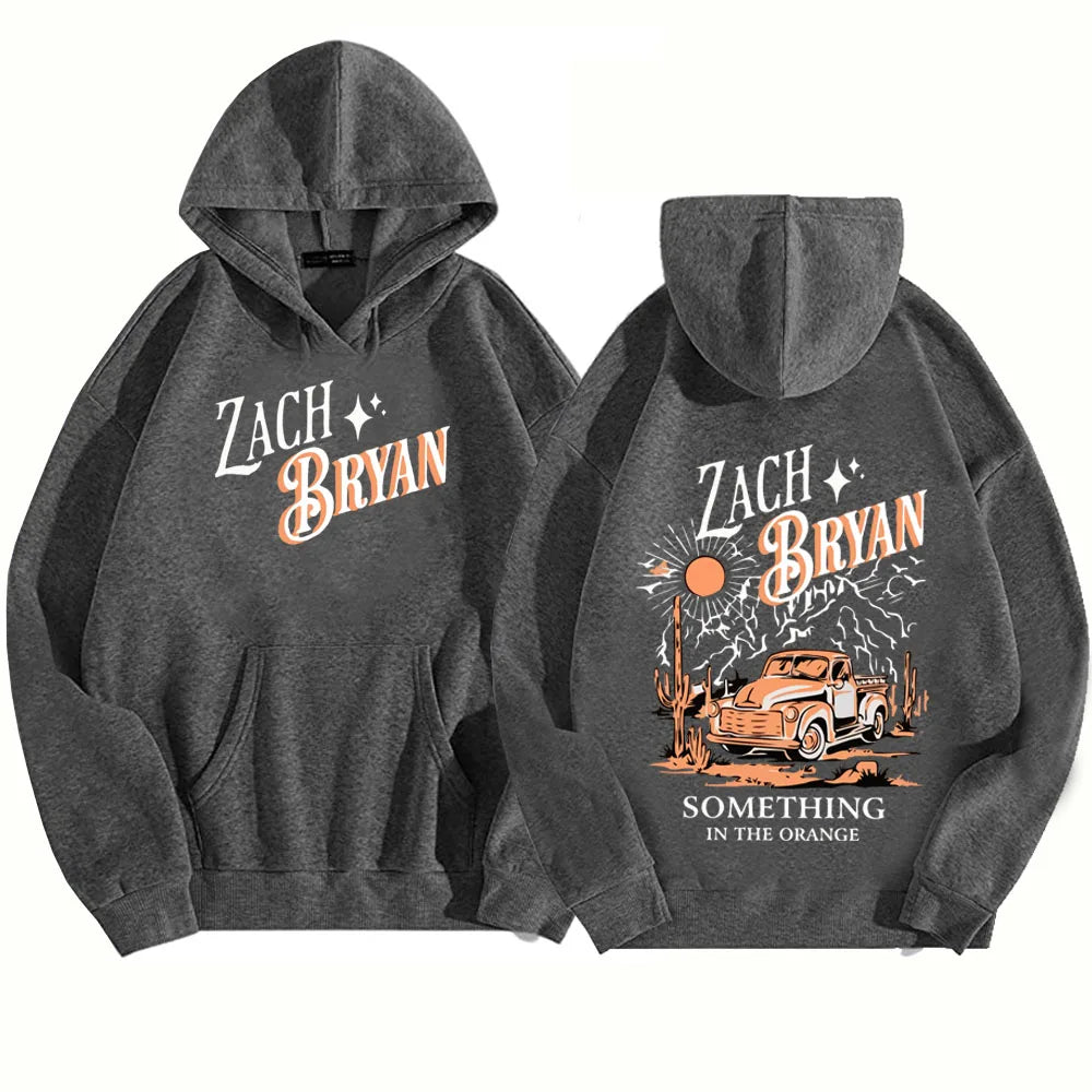 Zach Bryan "Something In The Orange" Hoodie – Western Country Music Inspired Pullover Sweatshirt for Men & Women, Cozy Fleece Hooded Top - Premium hoodie from Lizard Vigilante - Just $48.88! Shop now at Lizard Vigilante