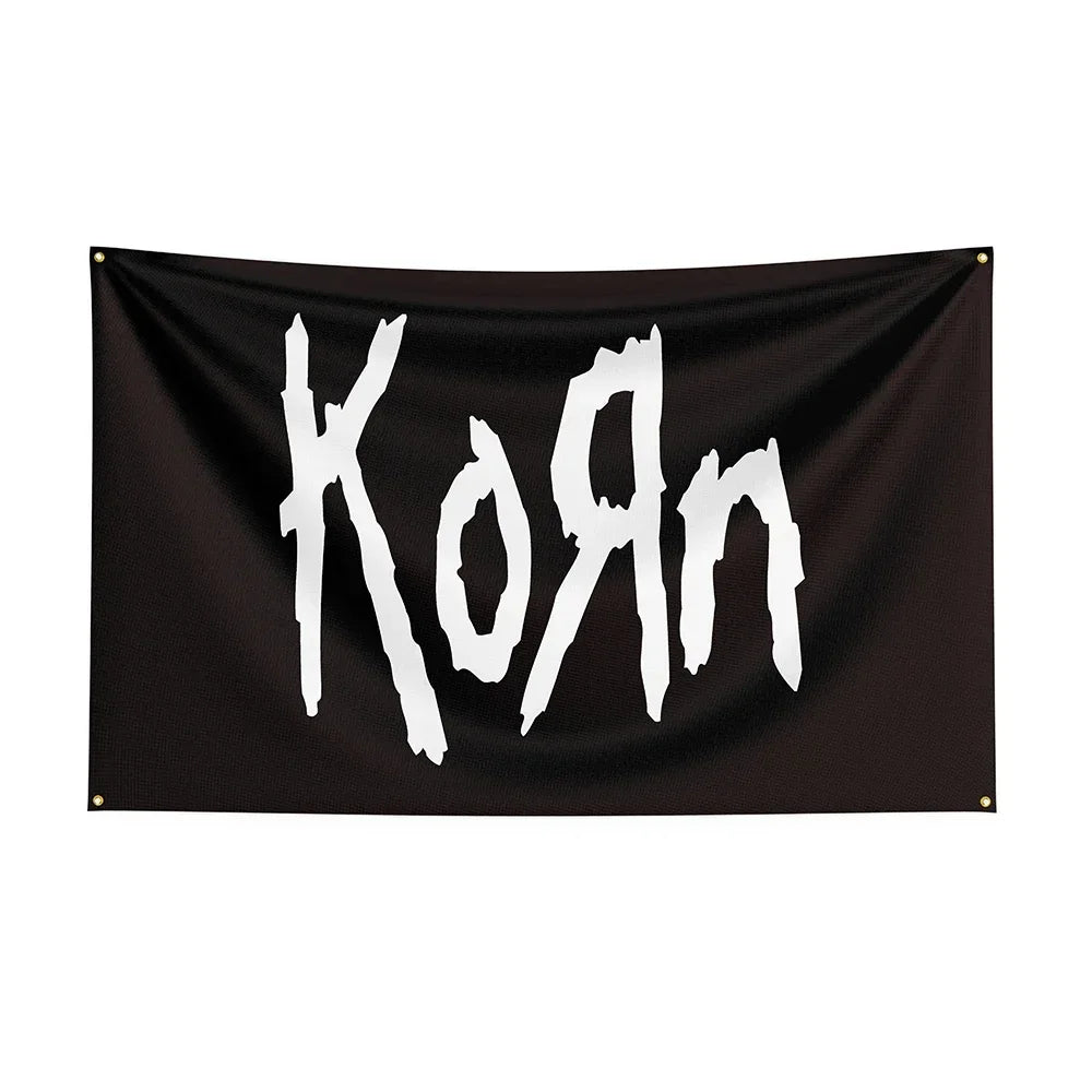 Korn Band Flag – 90x150cm Polyester Printed Banner for Indoor & Outdoor Decor - Premium banner from Lizard Vigilante - Just $21.99! Shop now at Lizard Vigilante