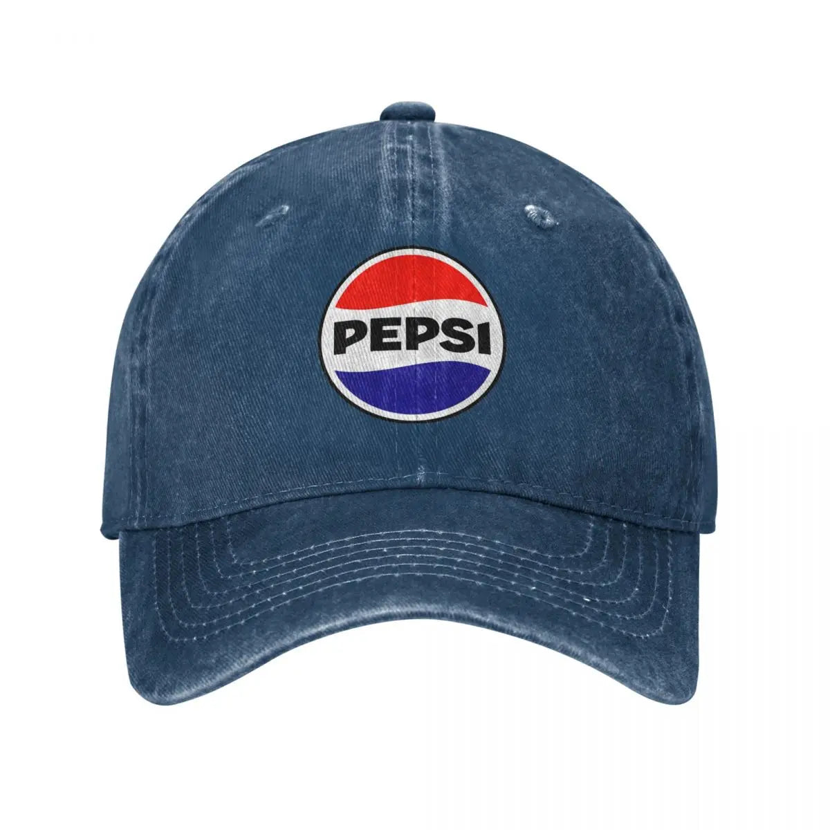 Vintage '69 Pepsi Logo Denim Baseball Cap – Casual Unisex Adjustable Trucker Hat for Rock, Summer, and Sun Protection - Premium Baseball cap from Lizard Vigilante - Just $19.88! Shop now at Lizard Vigilante