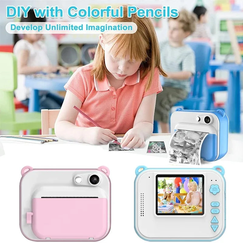 Children's Camera With Print Kids Instant Print Camera Digital Photo Camera Girl's Child Camera Video Boy's Birthday Gift