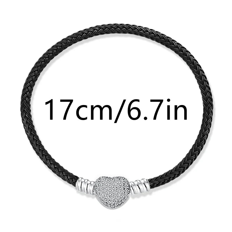 925 Silver Valentine's Day Snake Year Series Pendant Suitable for 925 Sterling Silver Original Women's Bracelet DIY Jewelry Gift