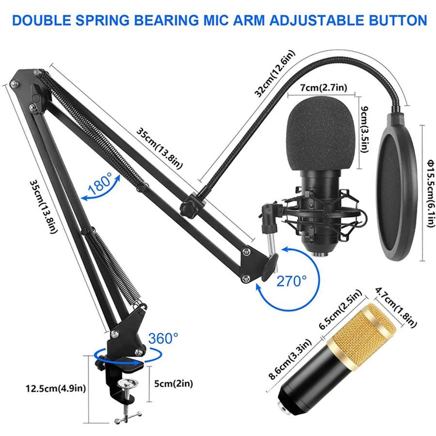 High-Quality Condenser Microphone with Live Sound Card Kit – Ultimate Podcast Equipment Bundle with Voice Changer & Mixer for PC & Smartphone - Premium microphone from Lizard Vigilante - Just $72.99! Shop now at Lizard Vigilante