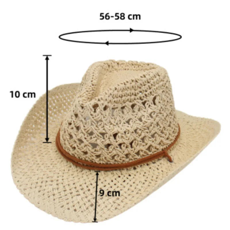 Vintage Western Cowboy Sun Hat Men Women Straw Hat Outdoor Travel  Ethnic Style Gift UV Protection Cap Chapeau Beach Hat - Premium  from Lizard Vigilante - Just $42.99! Shop now at Lizard Vigilante