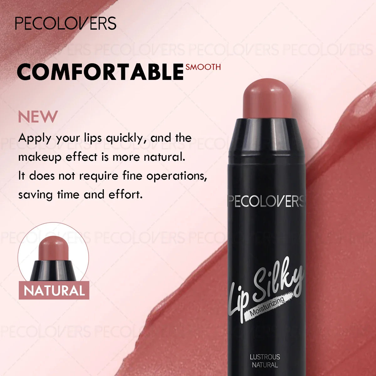 1PC Long-Lasting, Waterproof Lipstick with High Pigmentation & Moisturizing Balm - Perfect for All Skin Types