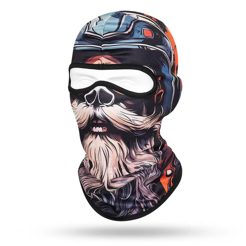 Motorcycle Balaclava Beard Print - Full Face Skull Mask for Bikers and Outdoor Enthusiasts - Premium balaclava from Lizard Vigilante - Just $14.88! Shop now at Lizard Vigilante