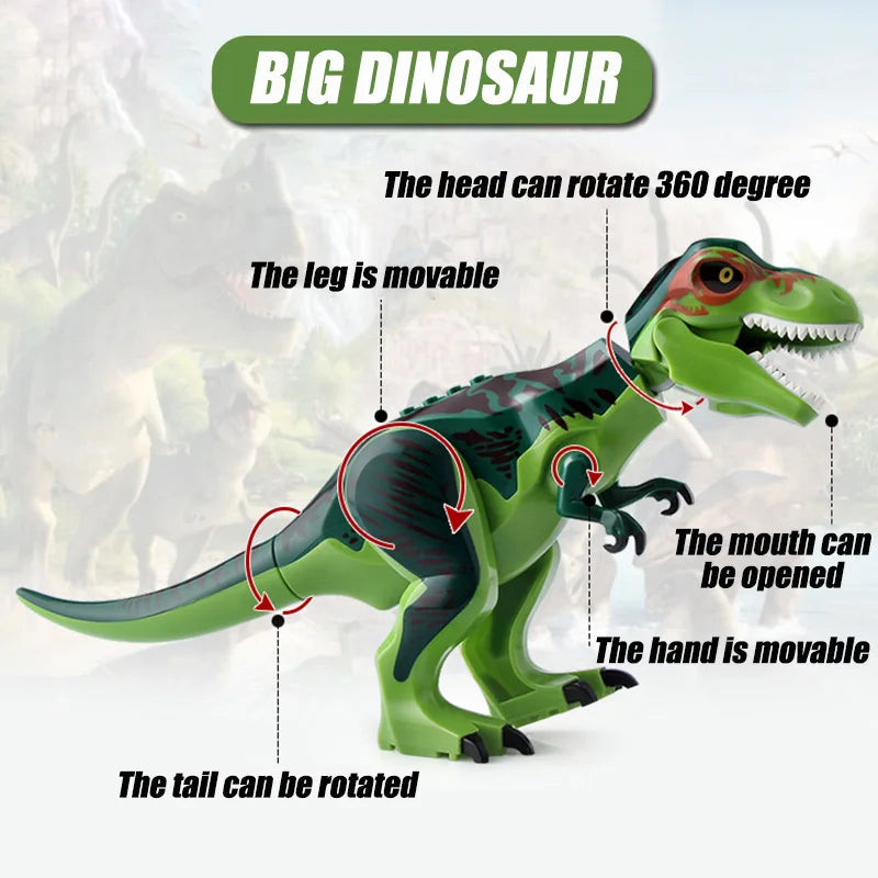 Dinosaurs Figures Bricks Building Blocks Velociraptor Jurassic Dino World Large T-Rex Triceratops Indominus Rex Toys For Kids - Premium toys from Lizard Vigilante - Just $1.99! Shop now at Lizard Vigilante