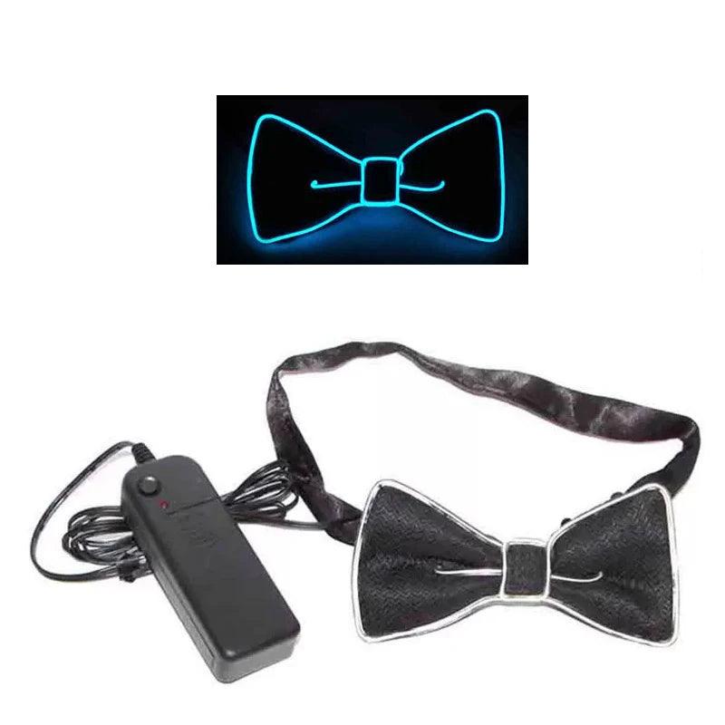 Light Up Men's Led Suspenders Bow Tie Music Concert Lit Up Festival Suspenders Illuminated LED Costume Party - Lizard Vigilante